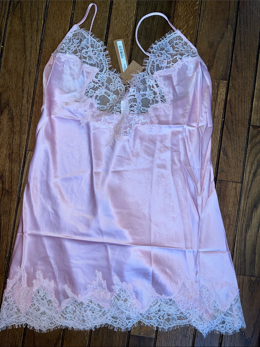 SKIMS Peony Pink Silk Lace Mini Slip Dress Size Small NWT New With Tags